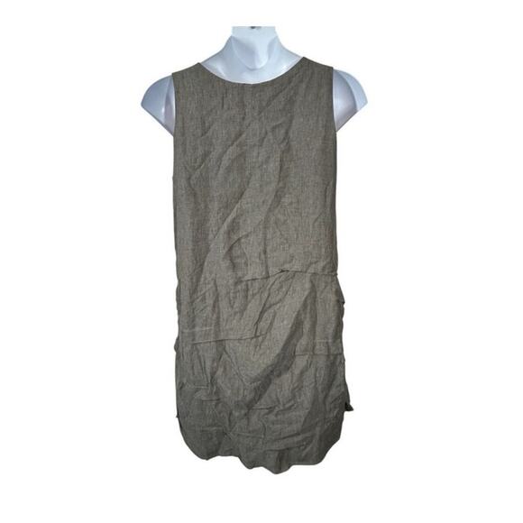 Chalet Sleeveless Gray Linen Tiered Bubble Hem Sundress Size Large - Picture 8 of 15